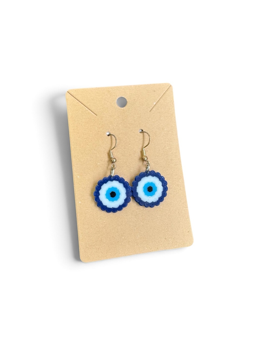 Handmade Evil Eye Mini Perler Bead Earrings